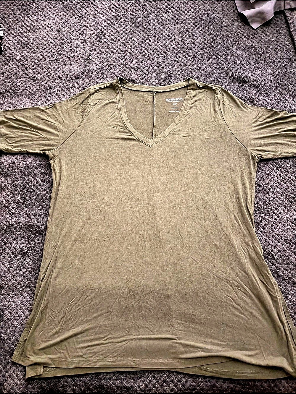 Torrid Super Soft V-Neck Short Sleeve Tee Green Size 1